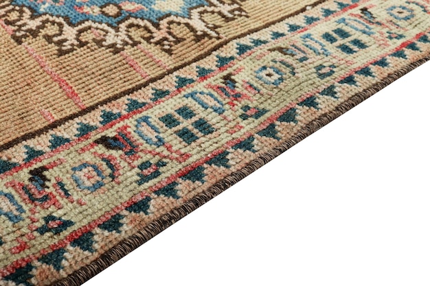Texturas e padrões em cores de tapetes tecidos
