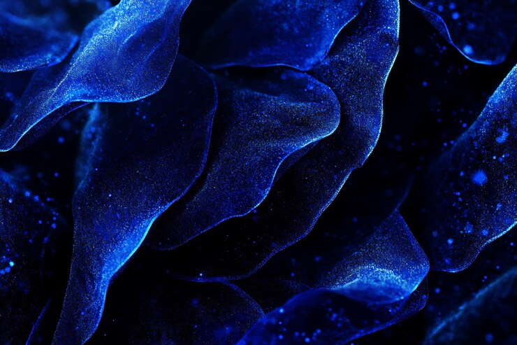 Texturas fluidas abstractas azules con brillo