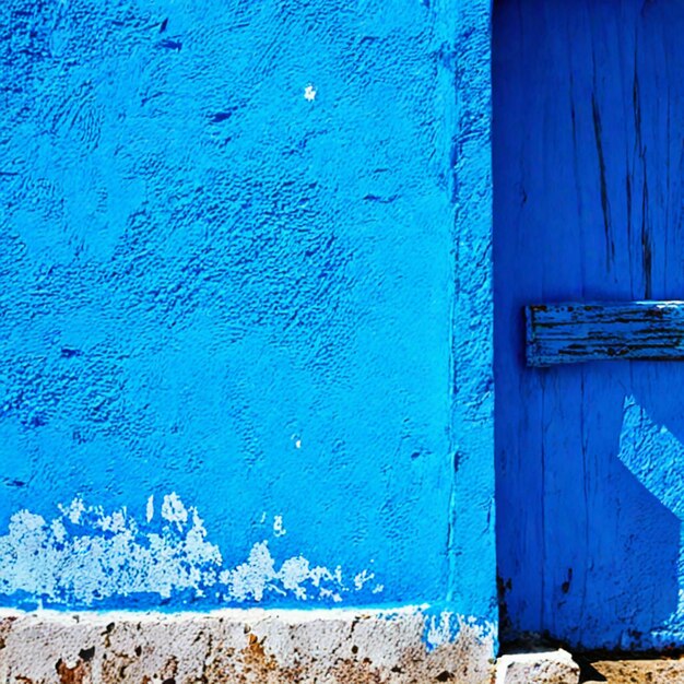 Foto las texturas y patrones de una pared con una buena pintura azul