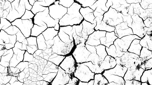 Texturas superficiais rachadas e desgastadas em preto e branco