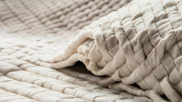 Texturas y superficie de alfombras de algodón blanco