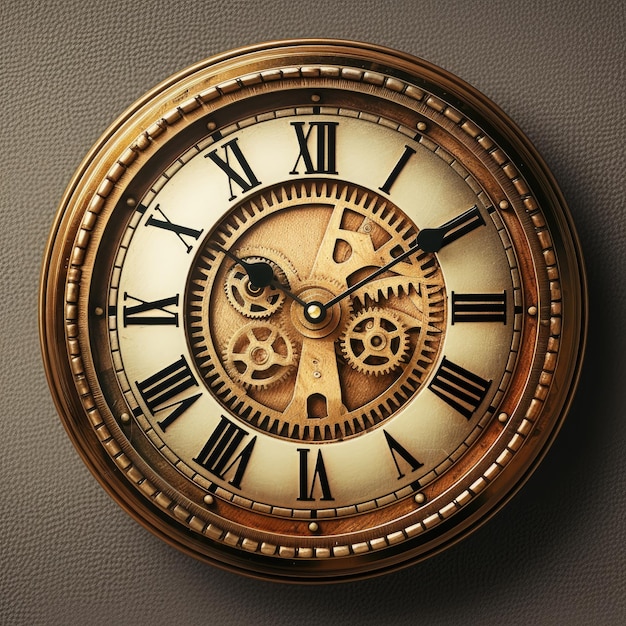 Texturbild einer Uhr mit grauem Hintergrund