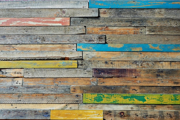 TextureinheitenMehrfarbiger Holzzaun oder Boden aus in fröhlichen Farben gestrichenem Holz