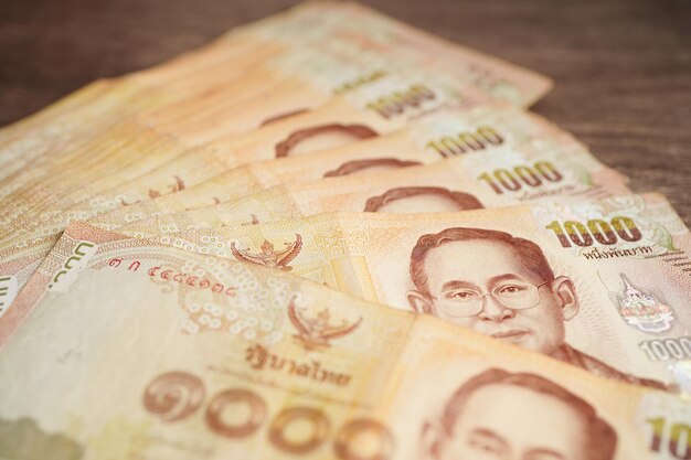 Thai Baht-Banknoten Geld Investitionen Wirtschaft Buchhaltung Geschäft und Bankwesen