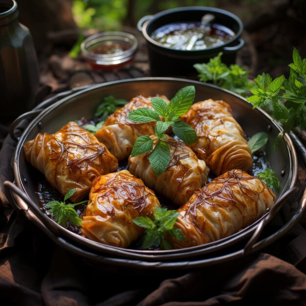 Thai Chicken Curry Puffs Knuspriges Gebäck mit Curry-Hühnchen und Gemüse