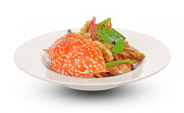 Thailändische Küche, gebratene Krabbe mit Currypulver