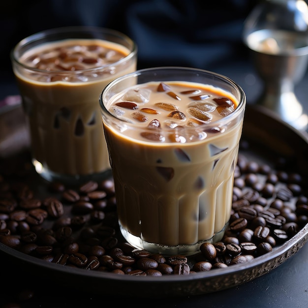 Thailändischer Eiskaffee Starker und süßer Eiskaffee mit Kondensmilch im thailändischen Stil