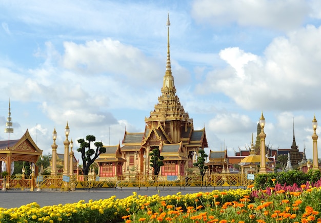 Thailändisches königliches Begräbnis und Tempel in Bangkok Thailand