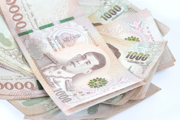 Thailand Banknote lokalisiert auf weißem Hintergrund.