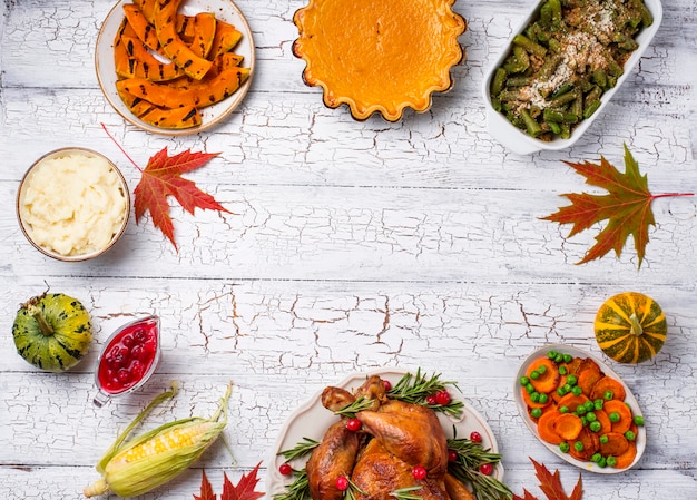 Thanksgiving Day traditionelles festliches Abendessen