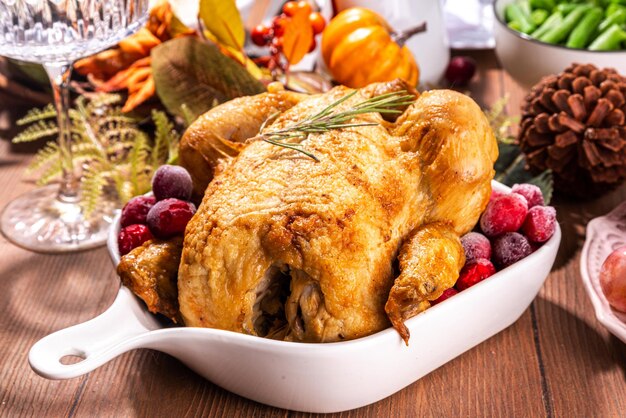 Thanksgiving-Familienfeier-Dinner-Tisch