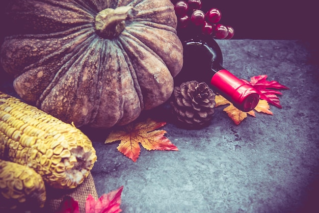 Thanksgiving-Hintergrund, Obst und Gemüse