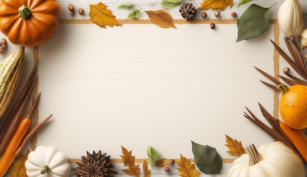 Thanksgiving Holiday Holztisch Hintergrund mit Kopierplatz für Text Generative ai