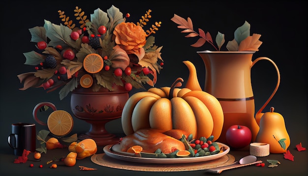 Thanksgiving und das Erntedankfest 23. November Generative KI