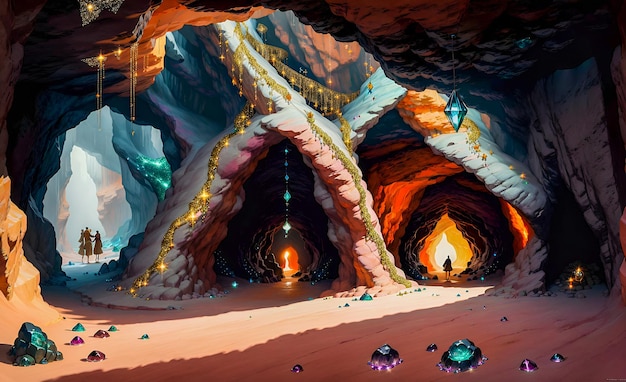 The Enchanted Caves Um conto de fadas Escape from the Trapped Dungeon Generative AI Post Processed de alta qualidade