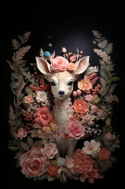 The Enchanting Sandpainting of a Fawn von Claude Ferdinand Inspiriert von Mark Ryden