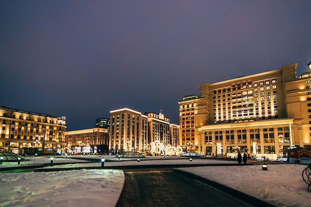 The Four Seasons Hotel Moscow, vista desde la plaza Manezhnaya