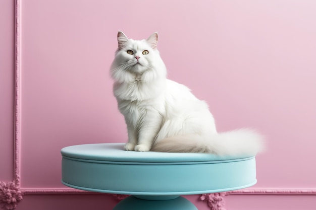 The Graceful Bigotes Un día en la vida de un gato elegante en rosa y azul pastel