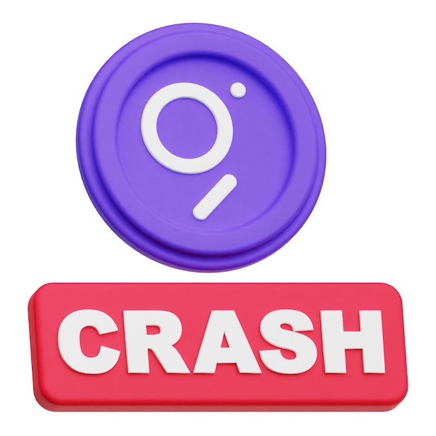 the graph crypto coin 3d icon isolated on the white background