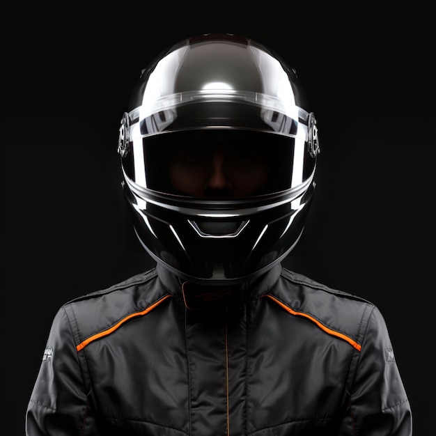 Foto the intensity revelou um retrato cativante e realista de um piloto de corrida com o visor fechado