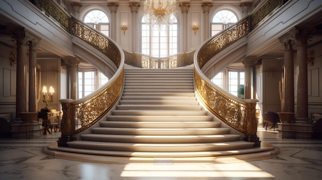 The Luxury Stair Hall Una declaración de riqueza generativa ai