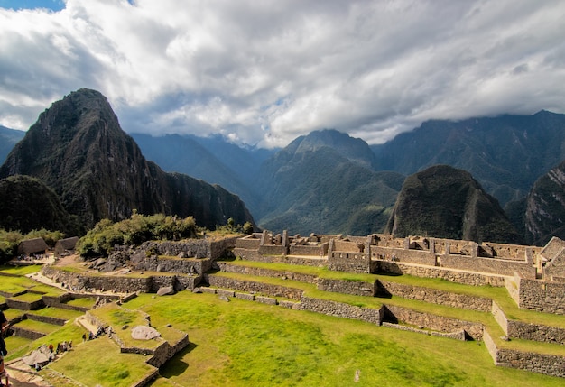 The Pain Plaza ou vista da praça central em Machu Picchu Peru