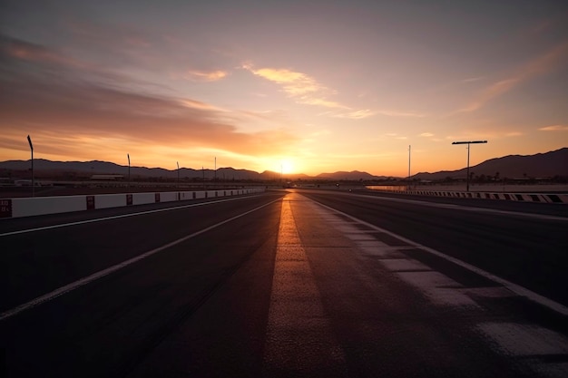 The Perfect Finish: Carreras hacia el atardecer en el circuito creado con tecnología de IA generativa