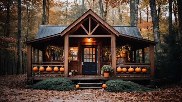 The Pumpkin Patch Cabin Un acogedor escondite en el bosque empapado del esplendor otoñal