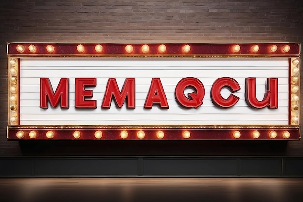 Theater Marquee Sign Mockup mit leerem weißen leeren Raum für die Platzierung Ihres Designs