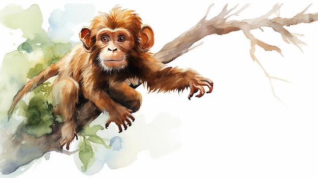 Retrato Realista De Um Macaco Adulto Em Fundo Branco Ilustração Stock -  Ilustração de desenho, multa: 289792362