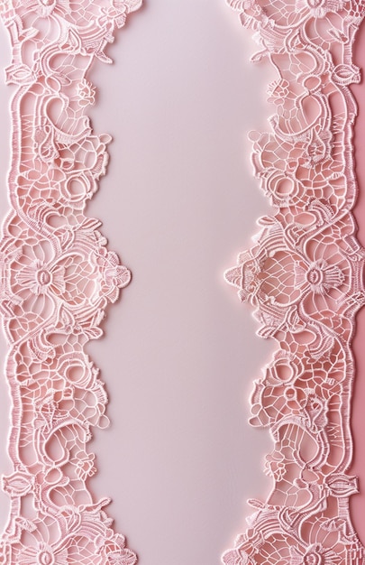 Foto there is a pink lace border with a white background generative ai