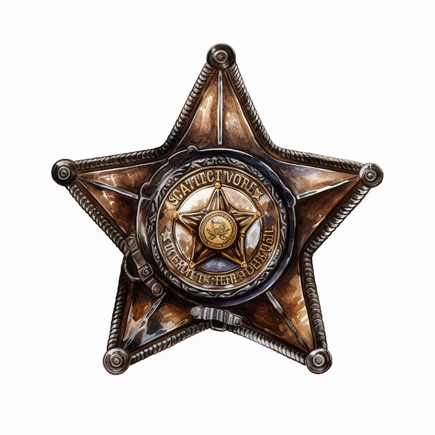 Foto there is a star shaped badge with a star on it generative ai