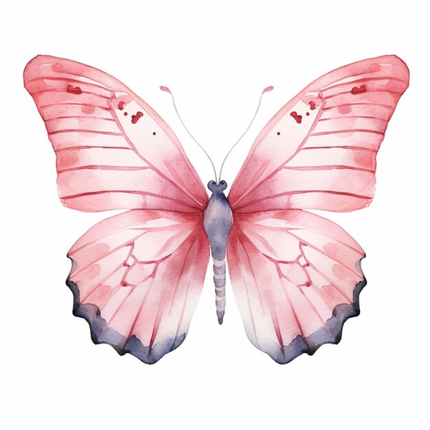 Foto there is a butterfly that is painted in watercolor on a white background generative ai