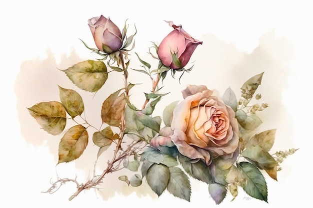 Ätherische Eleganz von Aquarell-Hochzeitsblumen