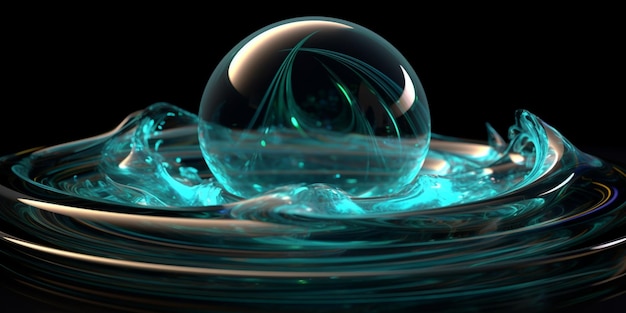 Ätherische Reflexionen Fraktales gehärtetes Glas in Bewegung