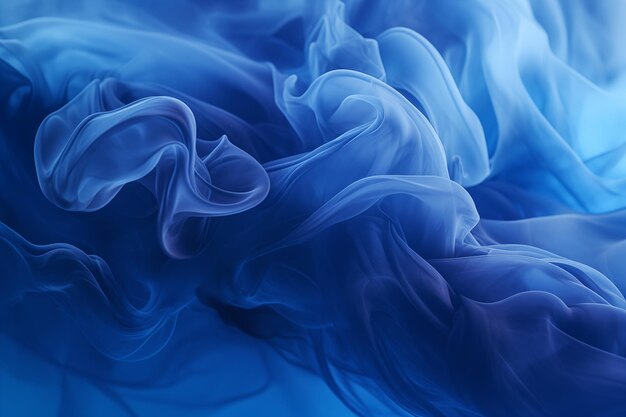 Ätherischer blauer Rauch wälzt den Tanz der flüssigen Schönheit
