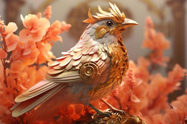 Ätherischer Seidenschwanzvogel Schönes Illustrationsbild Generative KI