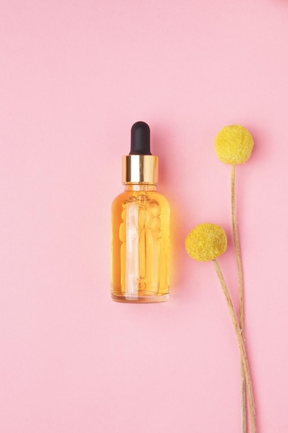 Ätherisches Öl oder Serum mit Blütenextrakten Craspedia-Blüten Hyaluronsäureöl-Serum mit Kollagen und Peptiden