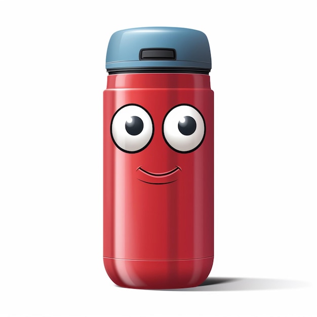 Thermos 2d ilustração de desenho animado em fundo branco