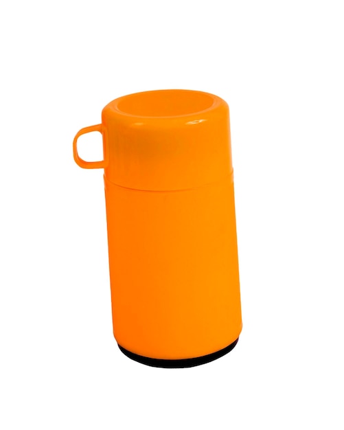 Thermos isolado em fundo branco