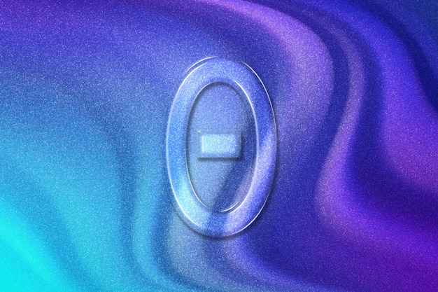 Theta-Zeichen. Theta-Buchstabe, Symbol des griechischen Alphabets, violett-violetter blauer Hintergrund