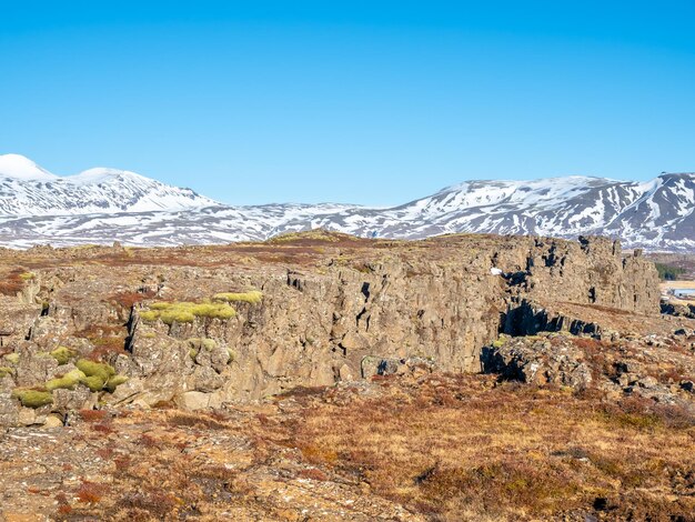 Thingvellir en Islandia es el límite entre la placa de América del Norte y la naturaleza única de la placa de Eurasia