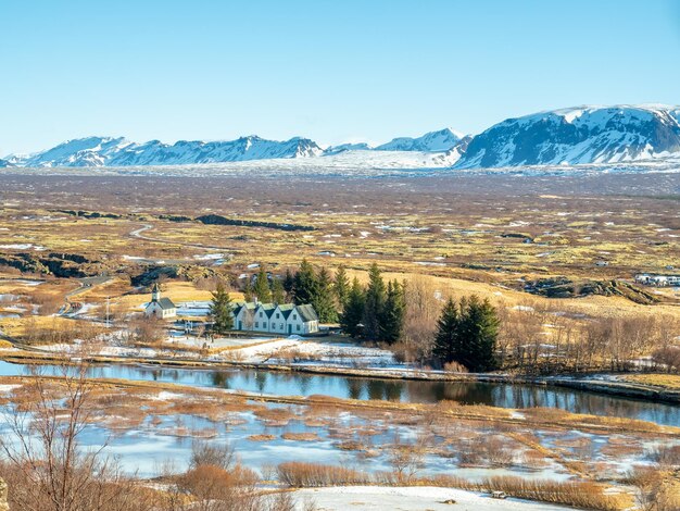 Thingvellir en Islandia es el límite entre la placa de América del Norte y la naturaleza única de la placa de Eurasia