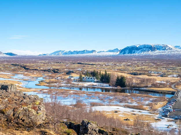 Thingvellir en Islandia es el límite entre la placa de América del Norte y la naturaleza única de la placa de Eurasia