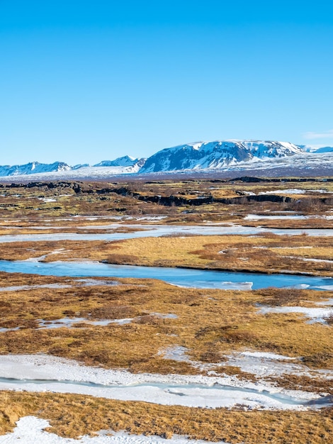 Thingvellir en Islandia es el límite entre la placa de América del Norte y la naturaleza única de la placa de Eurasia