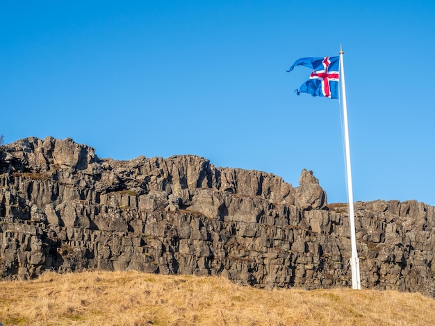 Thingvellir na Islândia é limite entre a placa norte-americana e a natureza única da placa euro-asiática