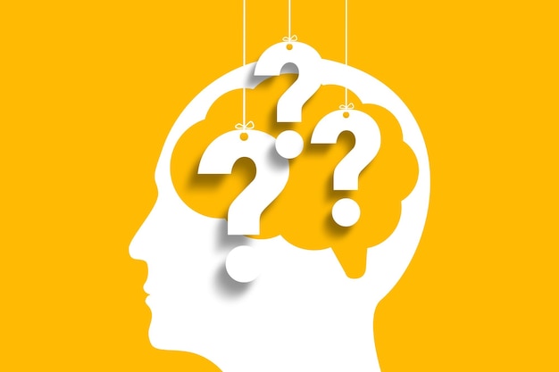 Thinking Brain with Question Marks