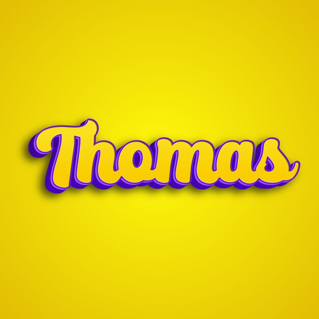 Foto thomas tipografia design 3d amarelo rosa branco fundo foto jpg