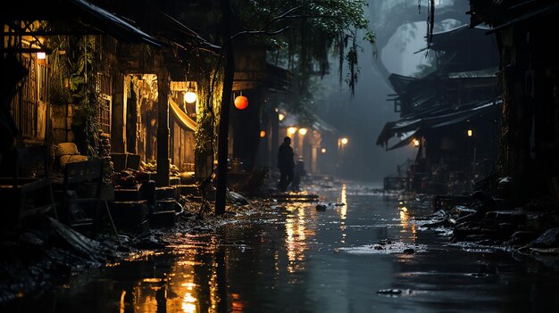 Foto thonburi tailândia nos tempos antigos vista fotográfica realista