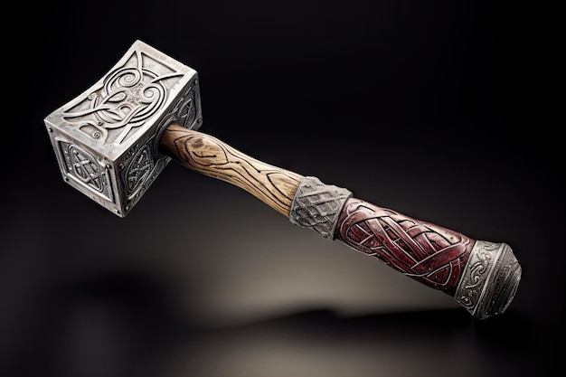Thors Hammer isoliert auf weiß mit Pfad